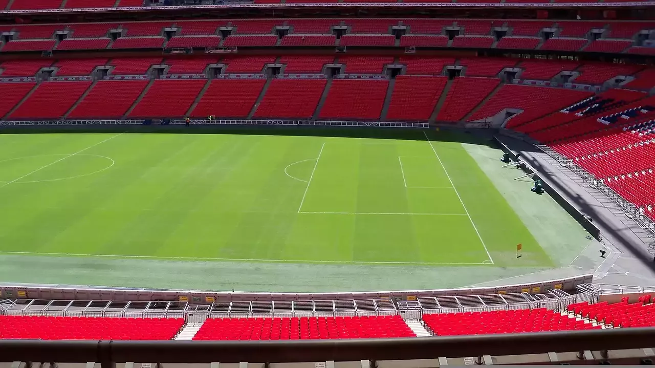 Ein Blick auf das berühmte Wembley-Stadion